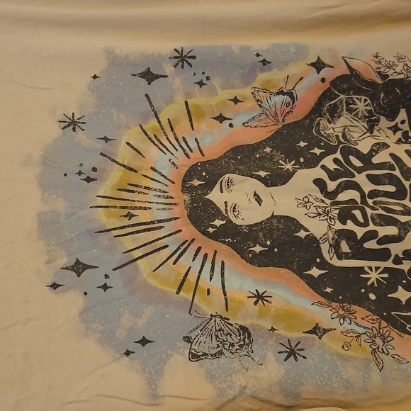 ARIZONA JEAN CO Oversized Raise Your Vibe Graphic Hippie Boho Short Sleeve Tee - Picture 6 of 7